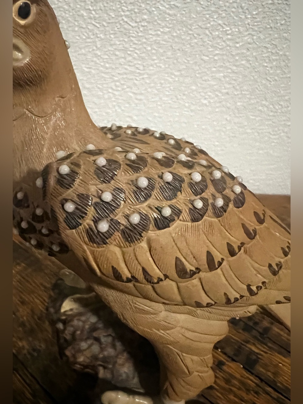 Vintage  Chinese Eagle Sculpture Zisha Purple Clay Pearl Glaze Hand Painted RARE - Picture 10 of 16